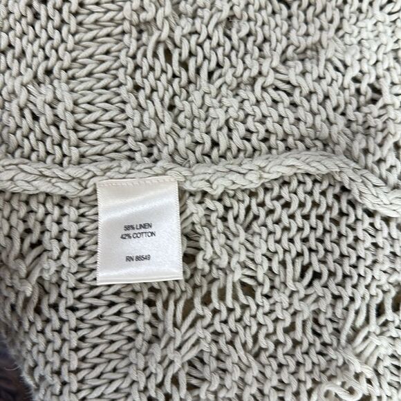 Tommy Bahama Linen Cotton Open Front Cardigan Sweater In Oatmeal Size M - Picture 5 of 9